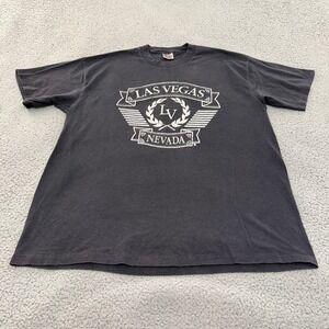 Vintage Las Vegas Nevada Graphic T-Shirt Mens XXL Black Single Stitch Oneita